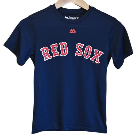 Majestic Red Sox TShirt Evolution Tee CoolBase Navy Size Youth Small - Picture 1 of 6